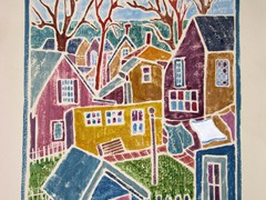 Provincetown Back Yards #7 white line 15x12