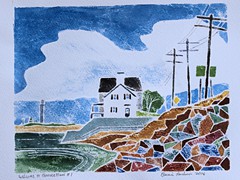 Welcome to Provincetown #1 white line print  16x20