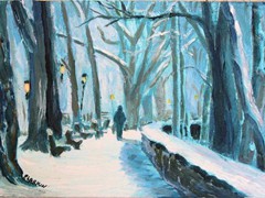 Winter Walk No. 1 acrylic