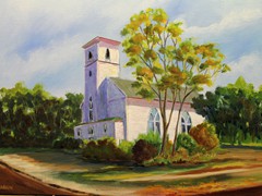 Christian Union Church North Truro 14x18 oil on canvas