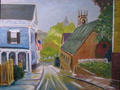 Church St in a Spring Rain  oil on canvas 11x14